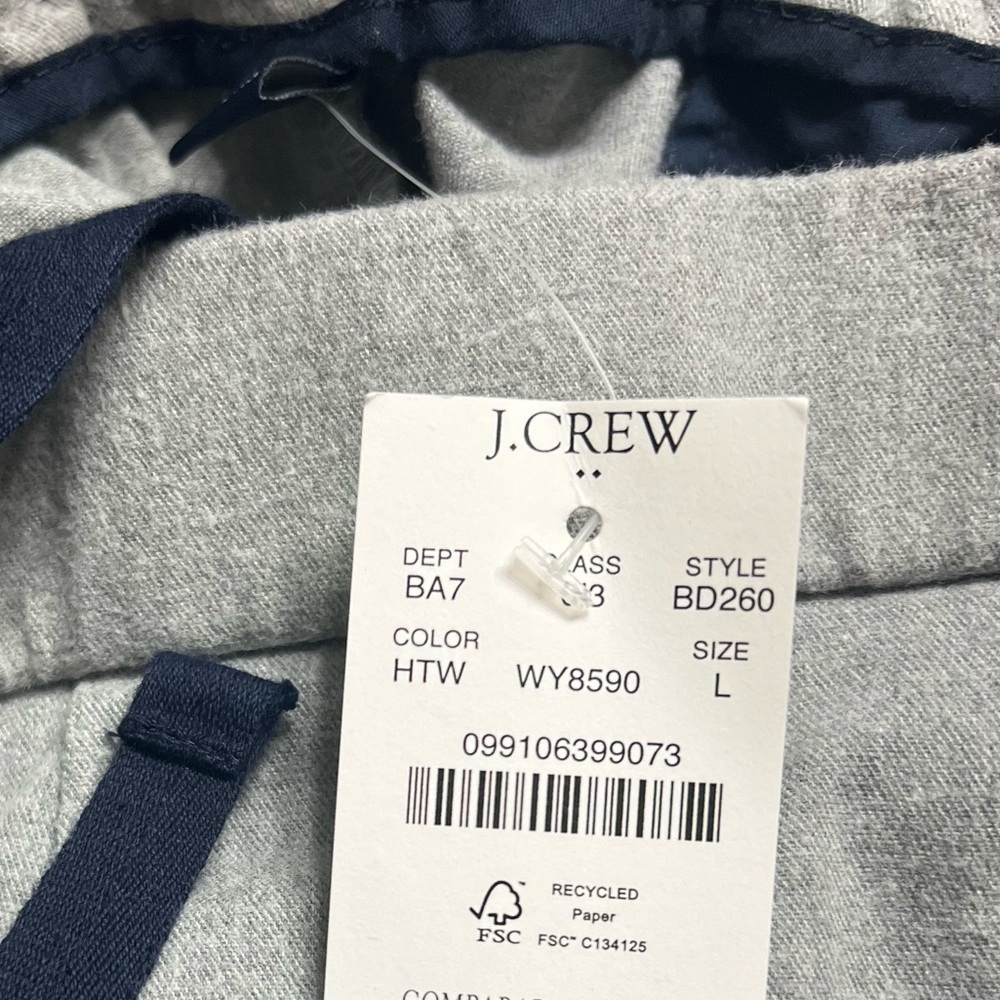 Jcrew Factory Drawstring pant in brushed cotton blend, NWT, size L - Picture 6 of 7